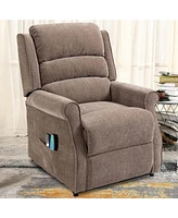 Mondawe Chenille Fabric Power Lift Recliner Chair for Elderly with 8-Point Massage and Remote Control