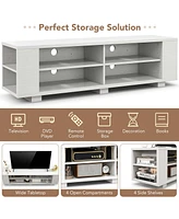 Costway 59" Wood Tv Stand Console Storage Entertainment Media Center with Shelf
