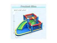 Slickblue Inflatable Kids Water Slide Bounce Castle with 480W Blower