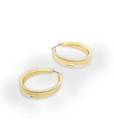 Robert Lee Morris Soho White Molten Patina Curved Hoop Earrings