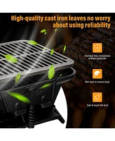 Gymax Heavy Duty Cast Iron Charcoal Grill Tabletop Bbq Grill Stove for Camping Picnic