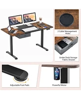 Costway Electric Standing Desk 55'' x 28'' Height Adjustable Sit Stand with Usb Charging Port