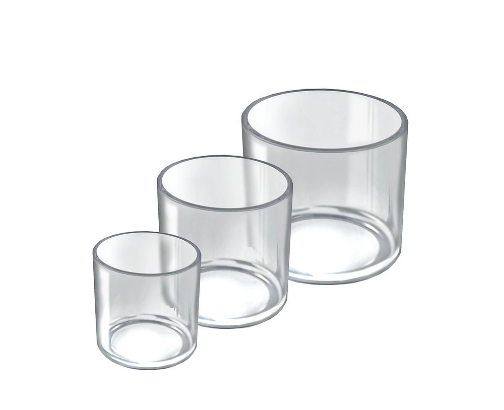 Azar Displays 4", 5", 6" Dia. Deluxe Clear Acrylic Cylinder Bin Set for Counter, Gift Shop