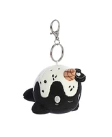 Aurora Mini Cookies & Cream Nomwhal Keychain Tasty Peach Enchanting Plush Toy Black 4.5"