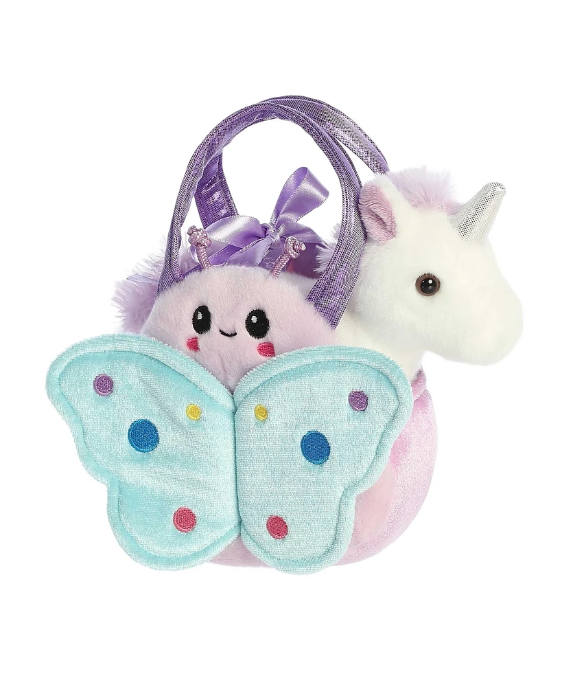 Aurora Small Lil Butterfly Unicorn Fancy Pals Fashionable Plush Toy White 7"