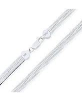 Bling Jewelry 5mm Snake Omega Chain Sterling Silver Herringbone Collar Necklace 18 Inch Womens Jewelry