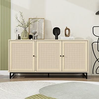 Streamdale Furniture 3 Door Cabinet, Sideboard Accent Cabinet, Storage Cabinet For Living Room, Hallway Entryway Kitchen