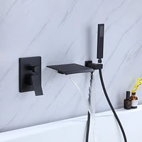 Waterfall Wall Mounted Tub Filler With Handheld Shower