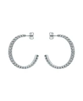 Ted Baker Jewelry Mellia: Medium Double Crystal Hoop Earrings