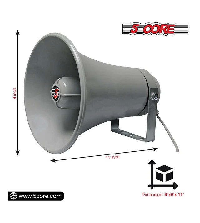 thumbnail interactive-video image 1 of 5Core 8" 65W PA Horn Speaker - 8 Ohm, 25W RMS, Black ABS For Outdoor Systems 1 of 1