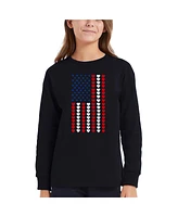 La Pop Art Girls Heart Flag Word Long Sleeve T-Shirt