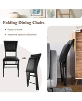 Set of 2 Metal Folding Dining Chair with Space Saving Design