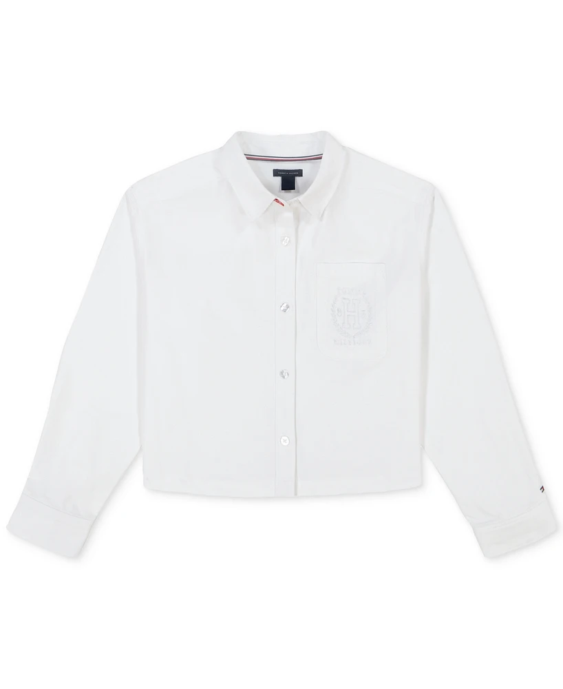 Tommy Hilfiger Big Girls Cotton Oxford Long-Sleeve Shirt