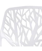 Set of 6 Accent Armless Modern Dining Chairs with Plastic Feet Pads