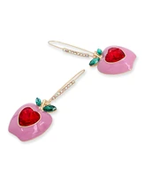 Betsey Johnson Faux Stone Apple Dangle Earrings