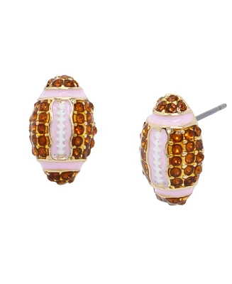 Betsey Johnson Faux Stone Football Stud Earrings