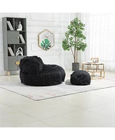 Simplie Fun Faux Fur Bean Bag Chair: Durable Comfort for Adults & Kids