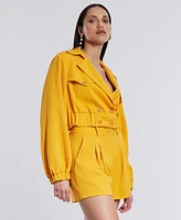 Bcbg New York Women's Balloon-Sleeve Notch-Lapel Jacket