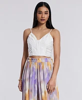 Bcbg New York Women's Sleeveless Shirred Crop Top