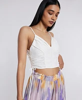 Bcbg New York Women's Sleeveless Shirred Crop Top