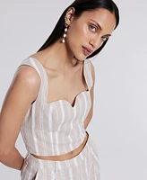 Bcbg New York Women's Sweetheart-Neck Sleeveless Crop Top