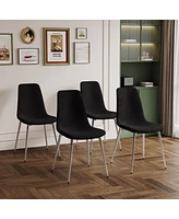 Simplie Fun 4 Upholstered Armless Dining Chairs