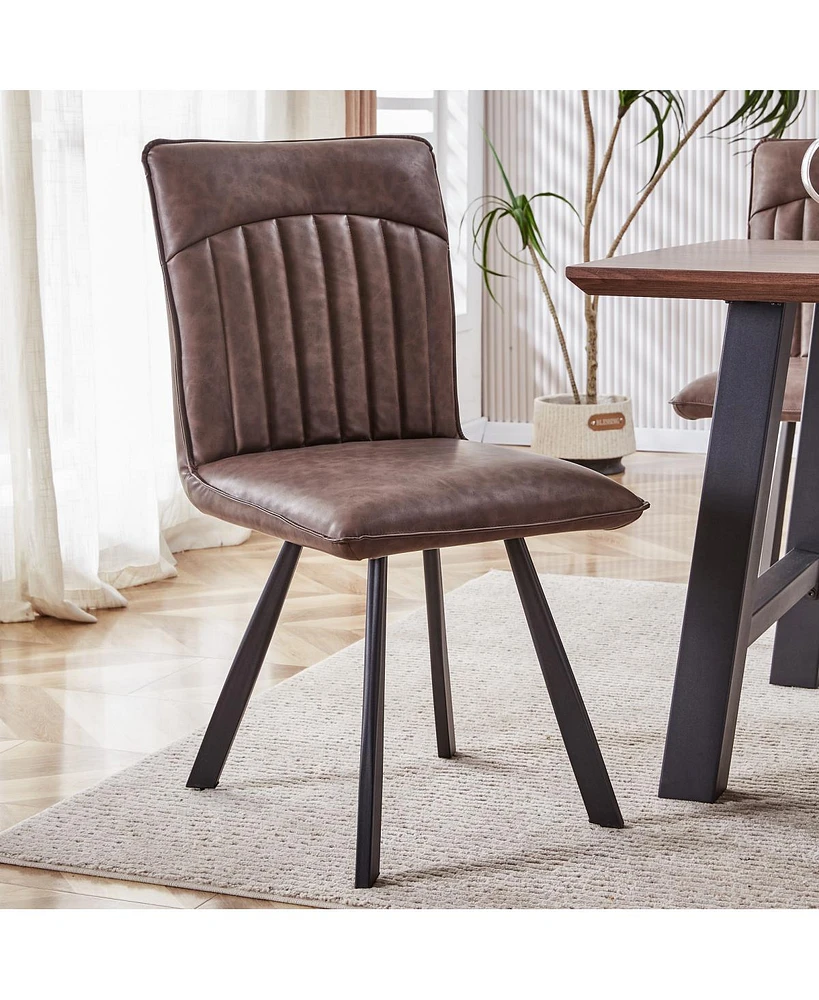 Simplie Fun Modern Dark Brown Upholstered Dining Chairs Set