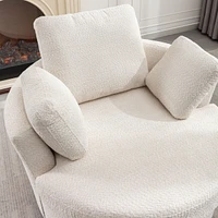 Cozy Oversized Swivel Chair with Pillows for Living Room