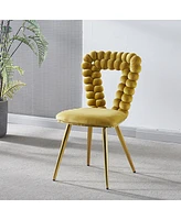 Chair set with iron legs, cushion, and backrest, for dining, living, cafe