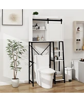 Streamdale Furniture Barn Door Over-The-Toilet Cabinet with Adjustable Shelves