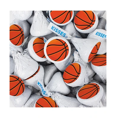 Just Candy Basketball Candy Party Favors Hershey's Kisses Milk Chocolate (100 Pcs) - Red
