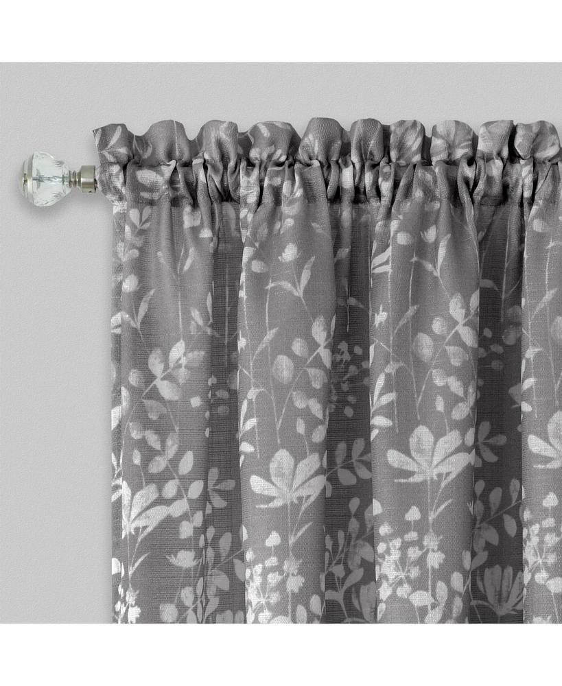 GoodGram Watercolor Lillies & Cherry Blossoms Floral Charlotte Pastel Semi Sheer Single Window Curtain Panel