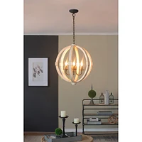 Adjustable Light Wood Chandelier - Bulb Not Included