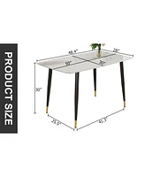 Simplie Fun Modern Minimalist Dining Table - 50"x30"x30"