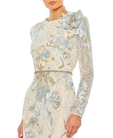 Women's Floral Embroidered Lace Trumpet Gown