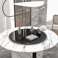 28" Inch Round Tempered Glass Table Top Black Glass 2/5 Inch Thick Beveled Polished Edge