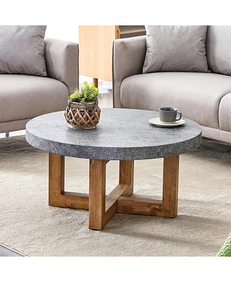 Simplie Fun Retro-style coffee table, 31.4" diameter, Mdf, for living rooms