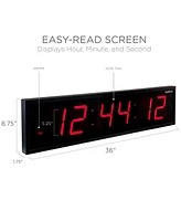 Ivation Large Digital Clock, 36" Led Wall Clock with Alarms, Timer & More