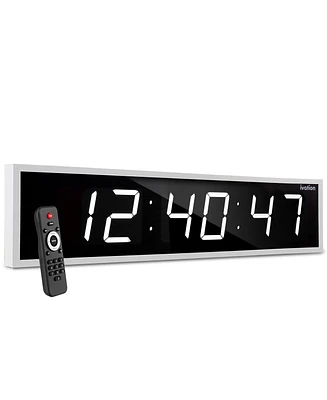 Ivation Large Digital Clock, 60" Led Wall Clock with Alarms, Timer & More