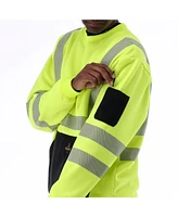 RefrigiWear Big & Tall Men s Hi Vis Crewneck Sweatshirt