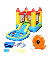 Slickblue Inflatable Kids Slide Bounce House with 580w Blower