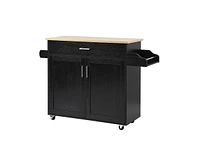 Slickblue Rolling Kitchen Island Cart with Towel and Spice Rack
