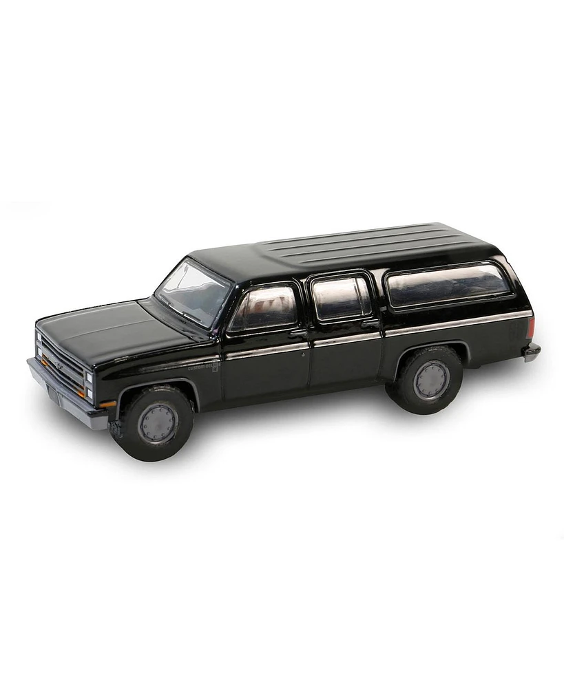 Greenlight Collectibles 1/64 1985 Chevrolet Suburban C10 Custom Deluxe, Black Bandit Series