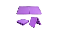 Slickblue 6' x 38" x 4'' Purple Gymnastics Mat Two Folding Panel