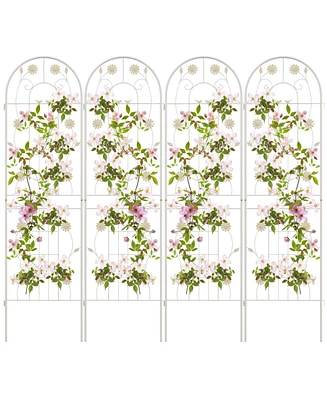 Slickblue 4 Pack 71 x 20 Inches Metal Garden Trellis for Climbing Plants