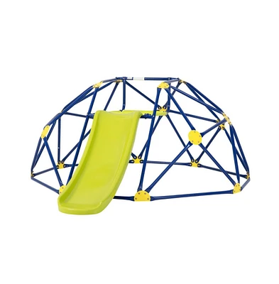 Slickblue Kids Climbing Dome with Slide and Fabric Cushion for Garden Yard