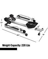 Slickblue Exercise Adjustable Double Hydraulic Resistance Rowing Machine - Black