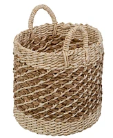 Honey Can Do Tea Stained Woven Basket with Handles