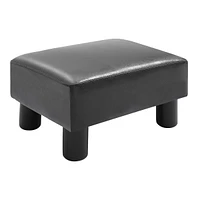 Streamdale Furniture Small Faux Leather Ottoman Footrest, Black