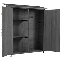 56"L X 19.5"W X 64"H Outdoor Storage Shed With Lockable Door